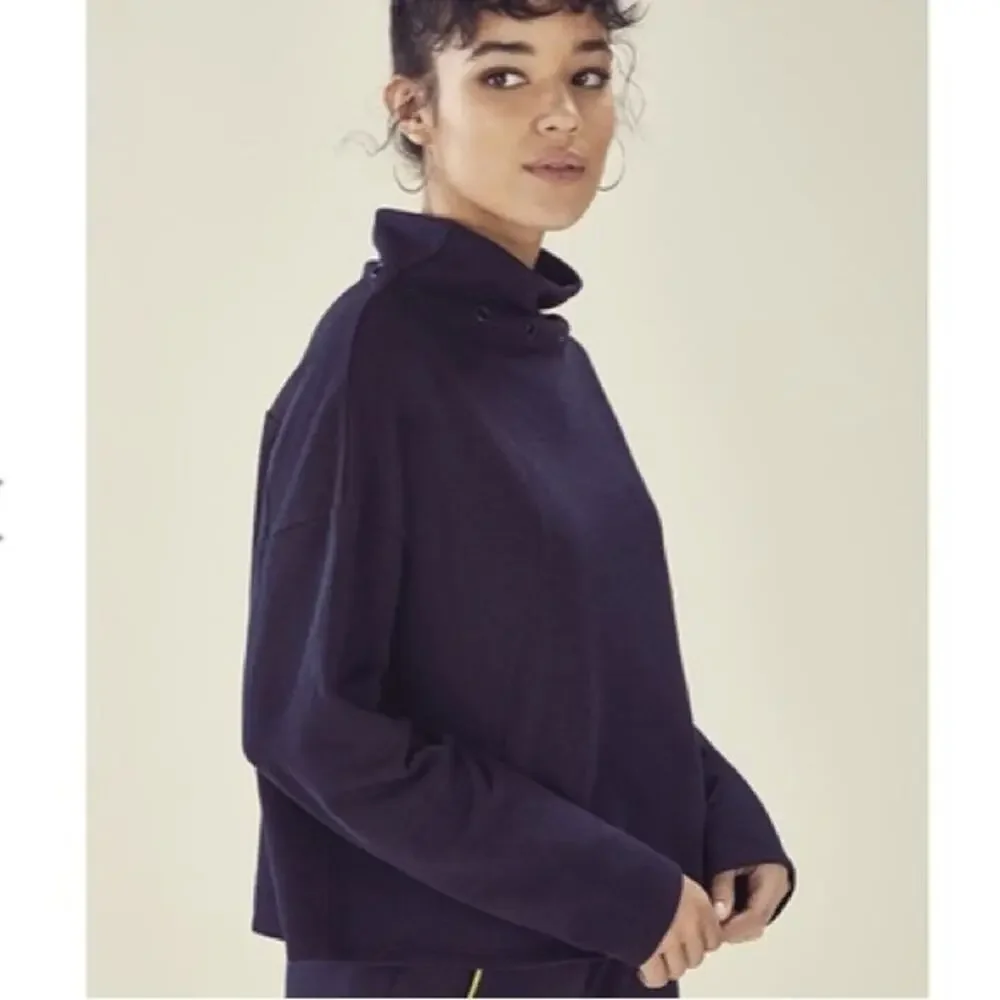 Fabletics Demi Lovato Midnight Blue Mock‎ Neck Pullover Sweatshirt - Size XXL